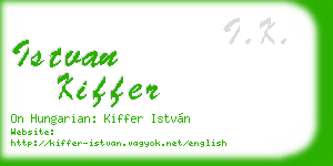 istvan kiffer business card